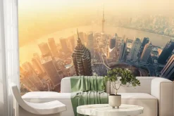 Fototapeta: Widok z lotu ptaka na szanghaj