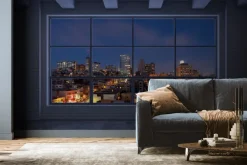 Fototapeta: Widok z okna na nocne miasto