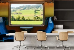 Fototapeta: Widok z okna na piękny szwajcarski krajobraz