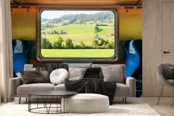 Fototapeta: Widok z okna na piękny szwajcarski krajobraz