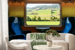 Fototapeta: Widok z okna na piękny szwajcarski krajobraz