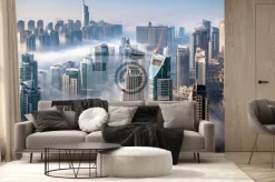 Fototapeta: Widom na dubaj marina w mglisty poranek