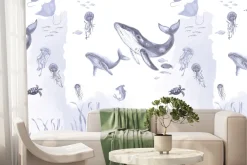 Fototapeta: Wieloryb z meduzami wśród morskiej roślinności