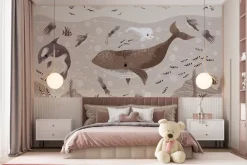 Fototapeta: Wieloryb z meduzami w podwodnym świecie