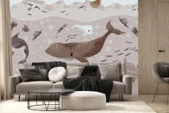 Fototapeta: Wieloryb z meduzami w podwodnym świecie