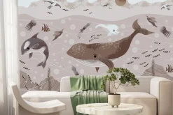 Fototapeta: Wieloryb z meduzami w podwodnym świecie