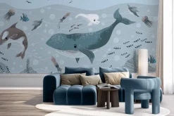 Fototapeta: Wieloryby wśród ryb podwodny świat