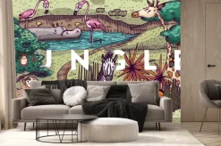 Fototapeta: Wild life in jungle with different animals