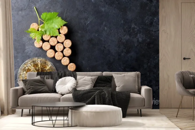 Fototapeta: Wina korki kształcie winogron i winorośli