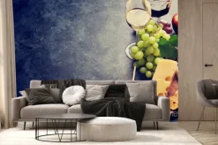 Fototapeta: Wino, winogrona, ser i miód