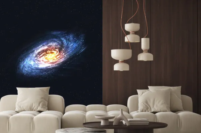 Fototapeta: Wirująca galaktyka w czarnej przestrzeni