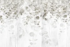 Fototapeta: Wiszące liście na drewnianych deskach