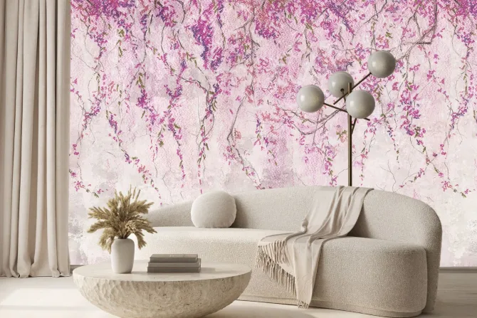 Fototapeta: Wiszące pnącza kwiatów wiśni