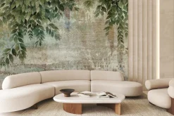 Fototapeta: Wiszące zielone liście na betonie