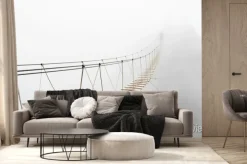 Fototapeta: Wiszący most we mgle