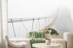 Fototapeta: Wiszący most we mgle