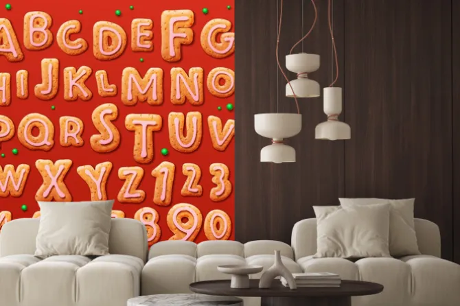 Fototapeta: Świąteczne pierniki alfabetu i liczb