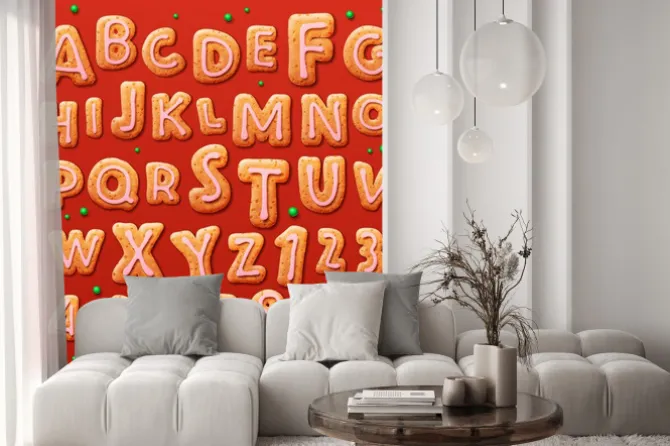 Fototapeta: Świąteczne pierniki alfabetu i liczb