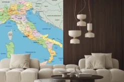 Fototapeta: Włochy - bardzo szczegółowe edycji mapa polityczna z oddzielnych