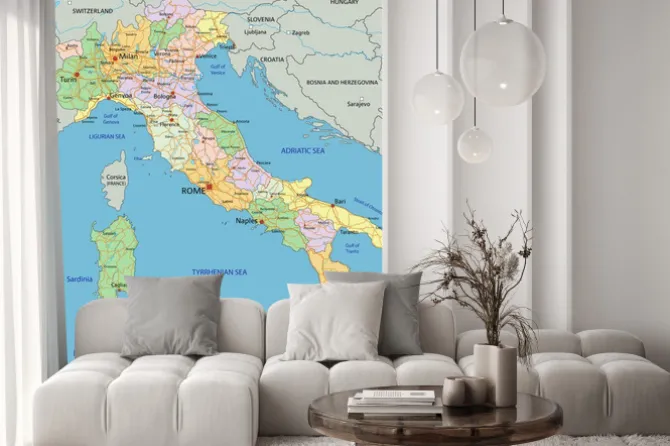 Fototapeta: Włochy - bardzo szczegółowe edycji mapa polityczna z oddzielnych