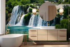 Fototapeta: Wodospad w zielonym lesie