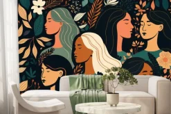 Fototapeta: Women seamless colorful pattern background