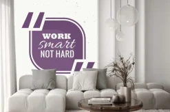 Fototapeta: Work smart nie obramowania z twardej notowania