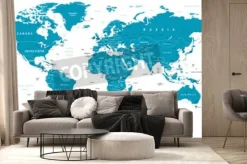 Fototapeta: World map and navigation icons - illustration.highly detailed