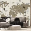 Fototapeta: World map wallpaper design for kids room