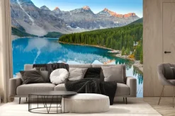 Fototapeta: Wschód słońca na jeziorze moraine