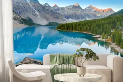 Fototapeta: Wschód słońca na jeziorze moraine