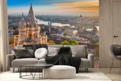 Fototapeta: Wschód słońca z widokiem na wieżę w budapeszcie