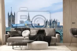 Fototapeta: Wspaniały widok big ben po zachodzie słońca