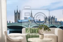 Fototapeta: Wspaniały widok big ben po zachodzie słońca