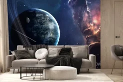 Fototapeta: Wszechświat sceny z planet, gwiazd i galaktyk w kosmosie ukazujących