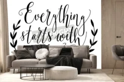 Fototapeta: Wszystko zaczyna się od snu. inspirujący cytat. rę cznie rysowane