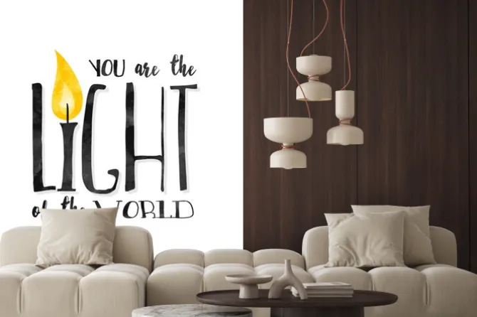 Fototapeta: "wy jesteście światłem świata" - inspirująca cytat biblijny napisane