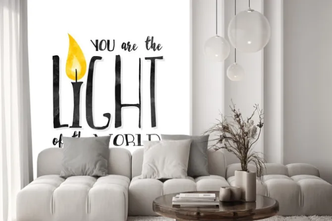 Fototapeta: "wy jesteście światłem świata" - inspirująca cytat biblijny napisane