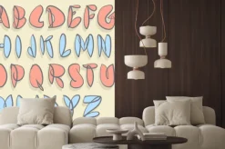 Fototapeta: Wyciągnąć rękę alfabet. ki satynowa niewymuszone bubble alphabet.