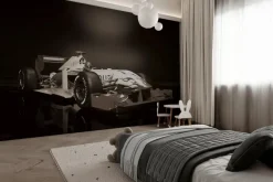 Fototapeta: Wyścigówka formuła 1 na ciemnym tle