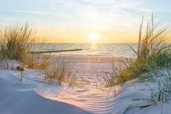 Fototapeta: Wydmy i zachód słońca nad bałtykiem