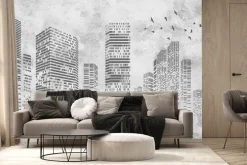 Fototapeta: Wysokie biurowce na betonowym tle