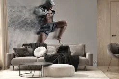 Fototapeta: Wysportowany mężczyzna podczas skoku