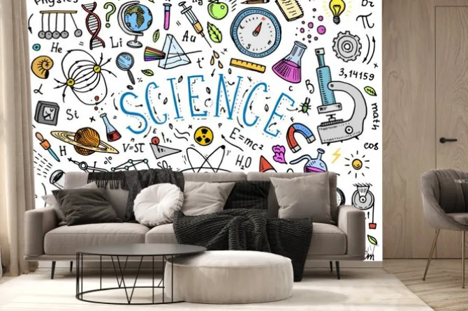 Fototapeta: Wzory z fizyki i matematyki na tablicy