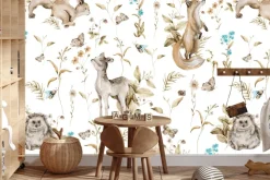 Fototapeta: Wzór dziecięcy z lisami i sarnami