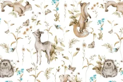 Fototapeta: Wzór dziecięcy z lisami i sarnami