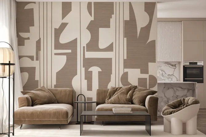 Fototapeta: Wzór geometryczny w stylu skandynawskim z delikatną teksturą