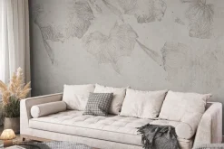 Fototapeta: Wzór kwiatów na betonowej ścianie