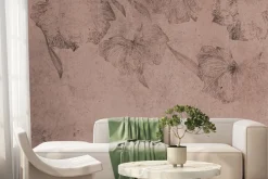 Fototapeta: Wzór kwiatów na betonowej ścianie