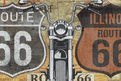 Fototapeta: Wzór route 66 z motocyklem